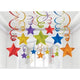 Amscan_OO Decorations - Hanging Swirls Multi-Coloured Apple Red Shooting Stars Foil Mega Value Pack Swirl Decorations 30pk