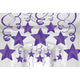 Amscan_OO Decorations - Hanging Swirls New Purple Apple Red Shooting Stars Foil Mega Value Pack Swirl Decorations 30pk