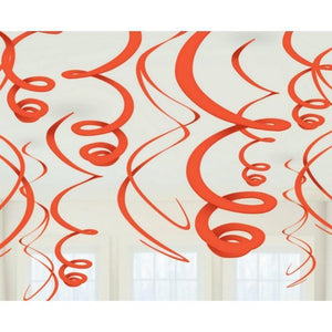 Amscan_OO Decorations - Hanging Swirls Orange Peel New Purple Plastic Swirl Decorations 56cm 12Pk