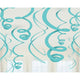 Amscan_OO Decorations - Hanging Swirls Robin Egg Blue Rainbow Plastic Swirl Decorations 56cm 12pk