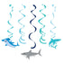 Shark Party Dizzy Danglers Hanging Swirls 5pk