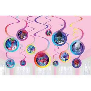 Amscan_OO Decorations - Hanging Swirls Trolls World Tour Spiral Hanging Swirl Decorations 12pk