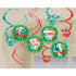 Tropical Jungle Hanging Glittered Fans & Swirls Decorating Kit Each
