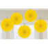Yellow Mini Fan Decorations 6in 5pk