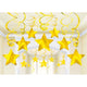 Amscan_OO Decorations - Hanging Swirls Yellow Sunshine Apple Red Shooting Stars Foil Mega Value Pack Swirl Decorations 30pk