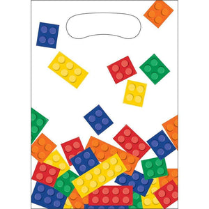Amscan_OO Games & Favors - Favor Boxes, Shreds, Treat & Loot Bags Block Party Plastic Loot Bags 22cm x 16cm 8pk
