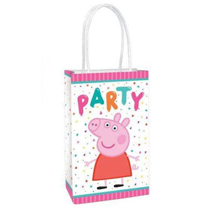 Amscan_OO Games & Favors - Favor Boxes, Shreds, Treat & Loot Bags Peppa Pig Confetti Party Paper Kraft Bags 8pk