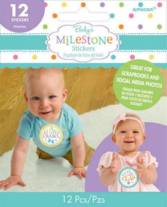 Amscan_OO Games & Favors - Favors, Activity Kit & Stickers Baby Shower Stickers Milestone 12pk