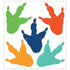 Dino-Mite Party Dinosaur Vinyl Cling Footprints 2pk