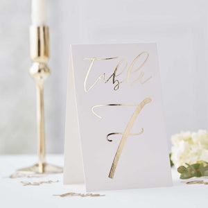 Amscan_OO Games & Favors - Invitations & Thank You Cards Gold Wedding Table Card Numbers 12pk