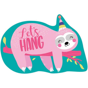 Amscan_OO Games & Favors - Invitations & Thank You Cards Sloth Postcard Invitations Let's Hang 8pk