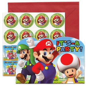 Amscan_OO Games & Favors - Invitations & Thank You Cards Super Mario Brothers Postcard Invitations 8pk