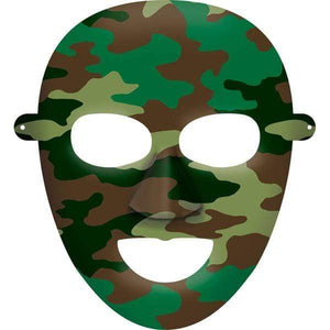 Amscan_OO Games & Favors - Party Hat & Mask Camouflage Paper Masks 16cm x 20cm 8pk