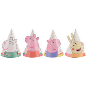 Amscan_OO Games & Favors - Party Hat & Mask Peppa Pig Mini Confetti Cone Hats 8cm 8pk
