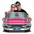 50's Rock & Roll Pink Convertible Car Photo Prop 94cm x 64cm Each