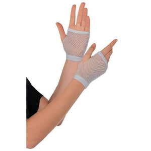 Amscan_OO Gloves - Short Gloves Silver Short Fishnet Gloves Each