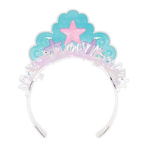 Amscan_OO Hats & Headwear - Halos, Crown & Tiara Mermaid Shine Tiara's Iridescent & Fringe 8pk