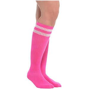 Amscan_OO Hosiery & Tutus - Socks & Legwarmers Pink Striped Knee Socks 1 Pair