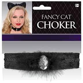 Amscan_OO Jewellery Fancy Black Cat Feather Choker Each