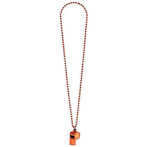 Amscan_OO Jewellery Orange Whistle On Chain Necklace Each
