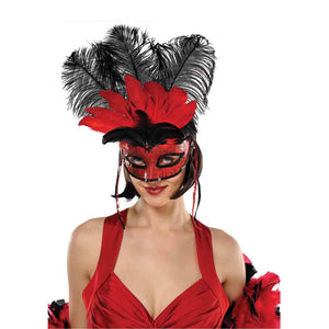 Amscan_OO Mask - Masquerade Mask Temptation Feather Mask Each