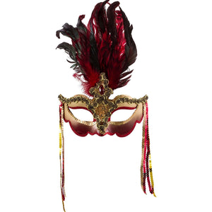 Amscan_OO Mask - Masquerade Mask Venetian Luxe Feather Mask Each