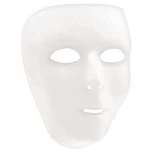 Amscan_OO Mask - Masquerade Mask White Full Face Mask 15.8cm x 19.6cm Each