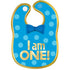 1st Birthday Blue Fabric Bib Each