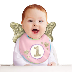 Amscan_OO Shirts, Shorts, Tops & Trousers 1st Birthday Girl Bib with Wings Each