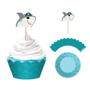 Amscan_OO Tableware - Cupcake Stand & Cases Ahoy Birthday Glittered Cupcake Kit 24pk