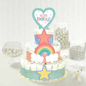 Amscan_OO Tableware - Cupcake Stand & Cases Baby Shower Neutral Diaper Cake Kit Each