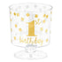 1st Birthday Hot-Stamped Tiny Pedestal Clear Cup 30pk