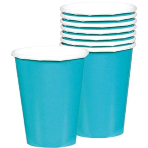 Amscan_OO Tableware - Cups Caribbean Blue Bright Pink Paper Cups 266ml 20pk
