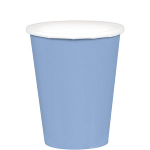 Amscan_OO Tableware - Cups Pastel Blue Silver Paper Cups 266ml 20pk