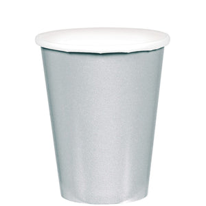 Amscan_OO Tableware - Cups Silver New Pink Paper Cups 266ml 20pk