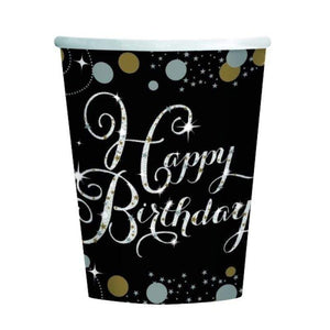 Amscan_OO Tableware - Cups Sparkling Celebration Happy Birthday Cups 266ml 8pk