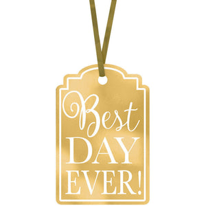 Amscan_OO Tableware - Drink Markers, Labels & Blackboards Best Day Ever Printed Gold Tags 25pk
