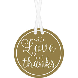 Amscan_OO Tableware - Drink Markers, Labels & Blackboards With Love & Thanks Gold Tags 25pk