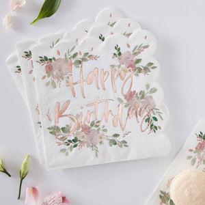 Amscan_OO Tableware - Napkins Ditsy Floral Happy Birthday Napkins 16.5cm 16pk