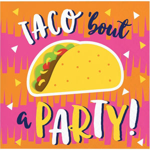Amscan_OO Tableware - Napkins Fiesta Fun Beverage Napkins Taco bout a PARTY 16pk