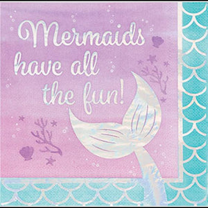 Amscan_OO Tableware - Napkins Mermaid Shine Have All The Fun Iridescent Lunch Napkins 16pk