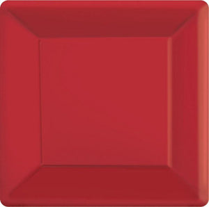 Amscan_OO Tableware - Plates Apple Red Apple Red Square Dinner Paper Plates 26cm 20pk