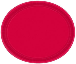Amscan_OO Tableware - Plates Apple Red Gold Paper Oval Plates 30cm 20pk