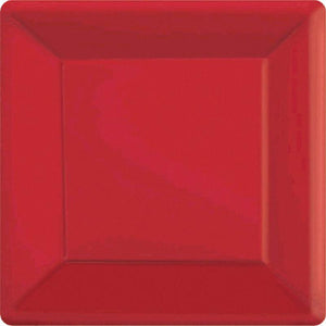 Amscan_OO Tableware - Plates Apple Red Square Paper Plates 17cm 20pk