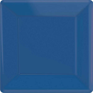 Amscan_OO Tableware - Plates Bright Royal Blue Festive Green Square Dinner Paper Plates 26cm 20pk