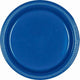 Amscan_OO Tableware - Plates Bright Royal Blue Silver Dessert Plastic Plates 17cm 20pk
