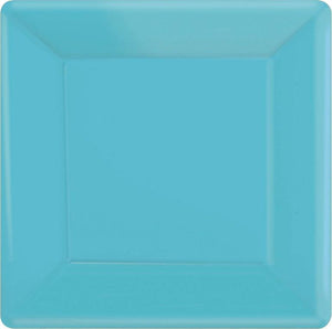 Amscan_OO Tableware - Plates Caribbean Blue Bright Pink Square Dinner Paper Plates 26cm 20pk