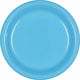 Amscan_OO Tableware - Plates Caribbean Blue Silver Dessert Plastic Plates 17cm 20pk