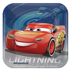 Amscan_OO Tableware - Plates Cars 3 Lunch Square Plates 23cm 8pk