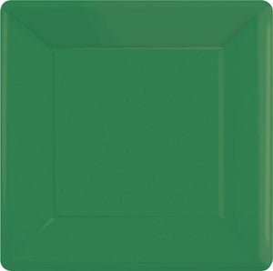 Amscan_OO Tableware - Plates Festive Green Bright Pink Square Dinner Paper Plates 26cm 20pk